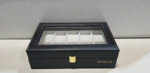 30 X BRAND NEW HOWICK 10 SLOT WATCH BOXES IN SIZE L 34 D 21 H10CM IN 6 BOXES