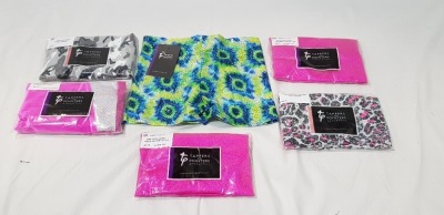 100 + PIECE BRAND NEW MIXED TAPPERS AND POINTERS LOT TO INCLUDE SLEEVELESS GYMNASTIC LEOTARDS IN PINK AND NAVY - HIPSTER MICRO SHORTS IN PINK - BLUE - CAPRI SHINE LEGGINGS IN PINK AND BLUE - CHEETAH PRINT SHORTS ALL IN VARIOUS SIZES IN 5 BOXES