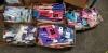 100 + PIECE BRAND NEW MIXED TAPPERS AND POINTERS LOT TO INCLUDE LONG SLEEVED LEOTARDS IN PINK - BLUE - GREN - 3/4 LENGTH SLEEVE PLAIN FRONT BODYSUITS - NARROW STRAPPED BODYSUITS IN BLUE-PINK- SLEEVELESS PLAIN LEOTARDS ETC ALL IN VARIOUS SIZES IN 5 BOXES - 2