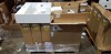 9 X BRAND NEW AQUACHIC 600 MIRRORED CABINETS WITH SPOTLIGHTS - ON 1 PLT 4 X IN WHITE 29339/000 5 X IN WALNUT - 29339/ 275 - 2