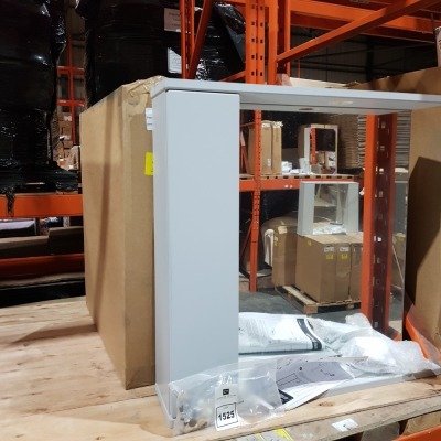 5 X BRAND NEW 750 MIRRORED UNITS WITH SPOTLIGHTS IN PEARL GREY ( 29443 / 456 ) - LOOSE