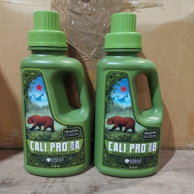 72 X BRAND NEW EMERALD HARVEST CALI PRO PROFESSIONAL 2- PART NUTRIENT - 950 ML BOTTLES 36 X GROW A 36 X GROW B