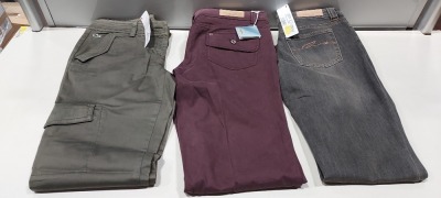 10 X PIECE MIXED BRAND NEW LACOSTE CLOTHING LOT TO INCLUDE 2X LACOSTE FLARE HEM TROUSERS IN WHITE - 3X LACOSTE FITTED PYJAMA BOTTOMS IN PINK - 1X LACOSTE CHARCOAL FLARE HEM JEANS - 2X LACOSTE PLUM FLARE HEM JEANS ETC ALL IN VARIOUS SIZES