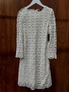 6 X BRAND NEW JUICY COUTURE FLORAL MESH DRESS IN IVORY IN SIZES 4- 6