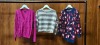 10 X PIECE BRAND NEW MIXED JUICY COUTURE CLOTHING LOT TO INCLUDE 2X PLUM BURST JEWELLED LEOPARD CARDIGAN IN PINK - 1X REGAL BUBBLE LEOPARD DRESS - 1X ANGEL YOUNG WILD AND JUICY TEE - 1X ANGEL METALLIC STRIPE PULL OVE ETC ALL IN VARIOUS KIDS SIZES