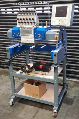 ZSK SPRINT 6 EMBROIDERY MACHINE SINGLE HEAD WITH 12 NEEDLES / 1200 STICHES P/MIN / T8-2 COLOUR CONTROL UNIT / HEIGHT ADJUSTMENT FABRIC PRESSER / SMALLEST TUBULAR ARM IN THE INDUSTRY - INCLUDES VARIOUS ATTACHMENTS YEAR OF MANUFACTURE - 2016 MACHINE NO: