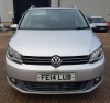 SILVER VOLKSWAGEN TOURAN SPORT BLUEMOTN TEC DIESEL MPV 1968CC FIRST REGISTERED 3/3/2014 REG: FE14LUB 1 KEY WITH V5 MOT EXPIRED 18/10/2024 MILEAGE : 34,828 7 SEATER CD PLAYER, AIR CON, ALLOY WHEELS ROOF RACK PLEASE NOTE - ISSUE WITH CLUTCH - 5