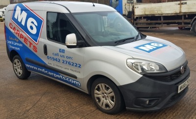 SILVER FIAT DOBLO SX MULTIJET 1248CC PANEL VAN FIRST REGISTERED 30/11/2016 REG: MK66ZFD 2 KEYS WITH V5 MOT UNTIL 30/11/2025 MILEAGE : 38,668M AIR CON, TOM TOM SAT NAV ELECTRIC WINDOWS DOUBLE VAN DOOR & SLIDING SIDE DOOR 2 SEATER FRONT CAB