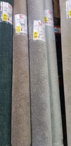 1 X PART ROLL OF HIGH QUALITY STAIN FREE - SAXONY - CARPET IN LIGHT GREY COLOUR APPROX 3.75 X 4 METER ROLL