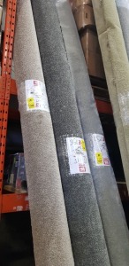 1 X PART ROLL OF HIGH QUALITY STAIN FREE - SUPER HEAVY SAXONY CARPET IN LIGHT GREY COLOUR APPROX 3.75 X 4 METER ROLL
