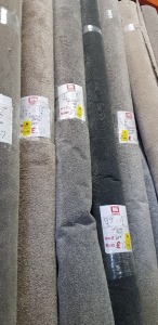 1 X PART ROLL OF HIGH QUALITY STAIN FREE - LUXURY SOFT CARPET IN LIGHT GREY COLOUR APPROX 3.65 X 4 METER ROLL