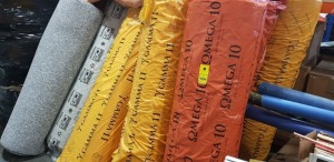 10 X PIECE BRAND NEW MIXED UNDERLAY LOT TO INCLUDE 4 X OMEGA 10 UNDER LAY - 5 X GAMMA 11 UNDERLAY - 1 X SO FLOORING PRODUCTS UNDERLAY ALL SIZE 11M X 1.37M