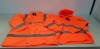 12 X BRAND NEW MIXED SAFETY CLOTHING LOT TO INCLUDE BLACKROCK AND SEEN ORANGE HI VIS COATS IN SIZES M-XL-3XL AND BLACKROCK ORANGE HOODED SWEATSHIRTS IN SIZE L-XL IN 2 BOXES