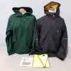 150+ PIECE BRAND NEW MIXED SAFETY CLOTHING LOT TO INCLUDE BLACK MASCOT JACKET - PREMIER BLACK POLO SHIRTS - BEESWIFT HI-VIS WAISTCOATS - PREMIER 3 LAYER FABRIC MASKS - BEECHFILED SNOODS - HOODED JUMPERS IN VARIOUS STYLES AND COLOURS - IN VARIOUS SIZES