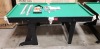1 X BRAND NEW RILEY 6 FOOT FOLDING SNOOKER TABLE ( BUILT ) - INCLUDES CUES / BALLS / CHALK / TRAINGLES/ BRUSH