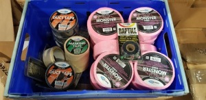 32 PIECE MIXED LOT CONTAINING 18 X BRAND NEW BOND IT HEAVY DUTY MONSTER SCRIUM TIGRIS TAPES( 50 MM X 90 M ) / 4 X BRAND NEW BOND IT TIGER TAPE MASKING TAPE ( 48 MM X 50 M) / 6 X BRAND NEW BOND IT TIGRIS TAPE WATER RESISTANT DUCT TAPE ( 48 MM X 45 M ) /