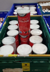 28 X BRAND NEW BOND IT DRY MIX COLOURED DYE FOR CEMENT AND CONCRETE MIXES RENDERS AND MORTARS - PERMANENT COLOUR - ALL IN BLACK - ALL 1 KG TUBS - IN 2 TRAYS NOT INCLUDED