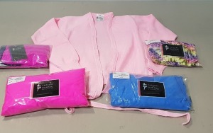 150 + BRAND NEW MIXED TAPPERS AND POINTERS LOT TO INCLUDE PINK CARDIGANS - LONGSLEEVE GYMNASTIC LEOTARDS - SLEEVELESS PLAIN FRONT SKIRTS IN RED - BLUE - PINK - BLACK - FOOTLESS TIGHTS ETC ALL IN VARIOUS SIZES IN 6 BOXES