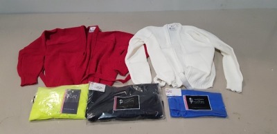 150 + BRAND NEW MIXED TAPPERS AND POINTERS LOT TO INCLUDE WHITE AND RED CARDIGANS - FOOTLESS TIGHTS - LONG SLEEVE CATSUITS - CYCLE SHORTS IN VARIOUS COLOURS - LONG SLEEVE LEOTARDS ETC ALL IN VARIOUS SIZES