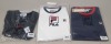 8 X PIECE BRAND NEW MIXED FILA CLOTHING LOT TO INCLUDE 3X FILA LONGSLEEVE GYM TOPS IN BLACK SIZE M - 4X FILA WHITE T-HSIRTS IN SIZE S-M - 1X FILA NAVY T-SHIRT IN SIZE LARGE