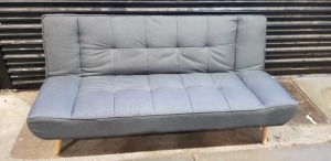 1 X BOXED HOME LIFE MONZA SOFA BED IN FABRIC GREY 185CM X91CM X 85CM RECLINED - 185CM X109CM X 42CM