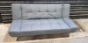 1 X BOXED HOME LIFE MONZA SOFA BED IN FABRIC GREY 185CM X91CM X 85CM RECLINED - 185CM X109CM X 42CM
