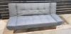 1 X BOXED HOME LIFE MONZA SOFA BED IN FABRIC GREY 185CM X91CM X 85CM RECLINED - 185CM X109CM X 42CM