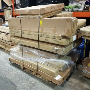 10 X PIECE MIXED FURNITURE LOT TO INCLUDE LANCASTER 4PC BEDROOM SET IN CREAM - LANCASTER COMBI UNIT IN CREAM - CARLETON OVERBED STORAGE UNIT IN WHITE - LANCASTER OVERBED STORAGE UNIT IN GREY ETC (PLEASE NOTE CUSTOMER RETURN MAYBE ONLY PART BOXES)