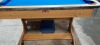 1 X BCE 6 FOOT FOLD UP SNOOKER TABLE - INCLUDES CUES / BALLS / TRIANGLE / BRUSH ( PLEASE NOTE ONE SIDE HAS SLIGHT DAMAGE - CHECK PICTURES ) - 2