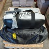 1 X BRAND NEW EVERLAST BLACK AND WHITE LEATHER TORPEDO BOXING BAG - INCLUDES A OPROTECTIVE COVER SWING BUDDY AND CHAINS