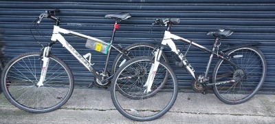 2 X CARRERA CROSSFIRE 1 MOUNTAIN BIKES 1 X - 17 INCH AND 1 X 19 INCH FRAME - BOTH 21 GEARS - BOTH DISC BRAKES