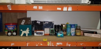 29 PIECE BRAND NEW MIXED LOT HARIBO SHARE BOX (PLUS 1 OPENED) - JACK AND JONES HOODIE - TRI DENIM JANS - JENNA DENIM JEANS - MANUKA HONEY JARS - 6 X LYNX DEODRANT SPRAYS - DOUWE EGBERTS PURE GOLD COFFEE (EXP 2026) - NESCAFE GOLD BLEND COFFEE (EXP- 7/2025)