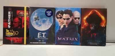 200 X BRAND NEW MIXED PREMIUM NOTEBOOK LOT TO INCLUDE 80 X THE MATRIX VHS A5 NOTEBOOKS - 80 X THE GODFATHER A5 NOTEBOOKS - 40 X E.T. VHS PREMIUM NOTEBOOKS - RRP £3.99 - IN 5 BOXES