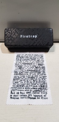 180 X BRAND NEW FIRETRAP BLACK GLASSES CASE WITH CLEANING CLOTH