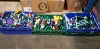 150 X MADEIRA EMBROIDARY BOBBIN THREADS IN VARIOUS COLOURS I.E LIGHT GREEN - GREEN - DARK GREEN - BLUE - PURPLE- LIGHT BLUE - ORANGE - RED - GREY ETC (PLEASE NOTE SOME BRAND NEW MOST PART USED) IN 3 TRAYS - 2