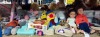 FULL SHELF BRAND NEW MIXED LOT CONTAINING MINNICRAFT CHESTNUT BEAR READY TO SEW / YOUR OWN BEANIE SET / VARIOUS KNITTED PLUSH TOYS TO INCLUDE BEARS / BEES / PIGS / AND LION / VARIOUS CROCHET SETS IN PENCIL CASES / VARIOUS KNITTING WOOL / 10 TUBS OF VARIO