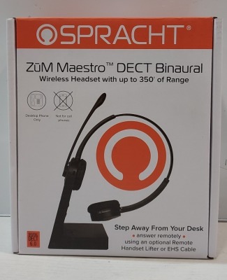33 X BRAND NEW SPRACHT ZUM MAESTRO DECT BINAURAL WIRELESS HEADSETS