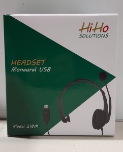 40 X BRAND NEW HIHO SOLUTIONS HEADSETS WITH MONAURAL USB