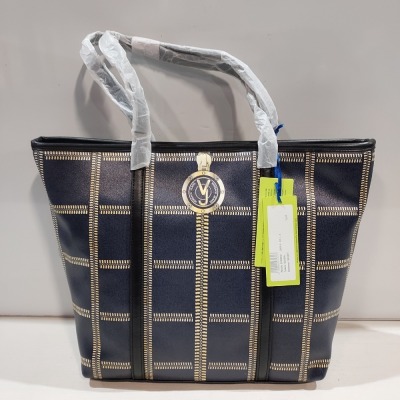 3 X BRAND NEW VERSACE JEANS PRINTED BAGS IN NAVY - E1VMBBV1 (CLG CODE AUTHENTICATED) SIZE 40X30CM