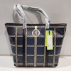 3 X BRAND NEW VERSACE JEANS PRINTED BAGS IN NAVY - E1VMBBV1 (CLG CODE AUTHENTICATED) SIZE 40X30CM
