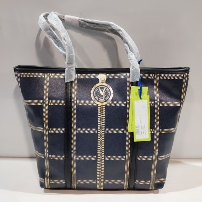 3 X BRAND NEW VERSACE JEANS PRINTED BAGS IN NAVY - E1VMBBV1 (CLG CODE AUTHENTICATED) SIZE 40X30CM