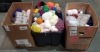 LARGE AMOUNT OF MIXED YARN ENDS IN MIXED COLOURS AND IN VARIOUS SIZES IN 3 BOXES