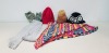 LARGE AMOUNT OF MIXED WOOL KNITTED KIDS CLOTHING LOT CONTANINING GLOVES, SCARFS , BOBBLE HATS , ETC IN MIXED COLOURS IN TWO BOXES