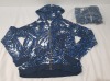 4 X BRAND NEW JUICY COUTURE REGAL JUNGLE CAT MODERN TRACK JACKET IN BLUE SIZES XS - SMALL - MEDIUM RRP-£155