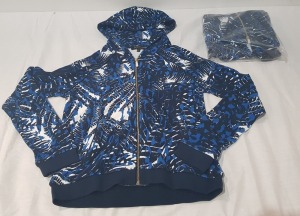 3 X BRAND NEW JUICY COUTURE REGAL JUNGLE CAT MODERN TRACK JACKET IN BLUE SIZES XS - SMALL - RRP-£155