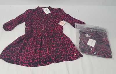 10 X BRAND NEW JUICY COUTURE SWEET RASPBERRY WINTER LEOPARD PRINT DRESS SIZE 12 YEARS - RRP£100PP