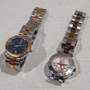 2 X LADIES WATCHES - 1 X VIVIENNE WESTWOOD WESTBOURNE ROSE GOLD TONE & STAINLESS STEEL 1 X FESTINA STAINLESS STEEL & GOLD PLATED