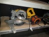 2 X PIECE LOT TO INCLUDE 1 X DE WALT CHOP SAW -SN.DW777 - 1X 15M EXTENSION LEAD