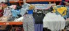 FULL SHELF OF MIXED BRAND NEW CLOTHING LOT CONTAINING , BIG DART - SHORT SLEEVELESS TOP WITH CHAIN IN BLACK AND BLUE SIZE UK 14 , ZEZE NORDIC - SHORT DRESS IN ZEBRA DESIGN , TRENDYOL - LONG TROUSERS IN LIGHT BROWN AND SIZE UK 6 , AEVIS - JACKET IN BLUE AN