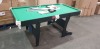 1 X RILEY 6 FOOT FOLDING SNOOKER TABLE (NOTE TABLE FRAME HAS BEEN DAMAGED BUT NOTICEBLY REPAIRED)